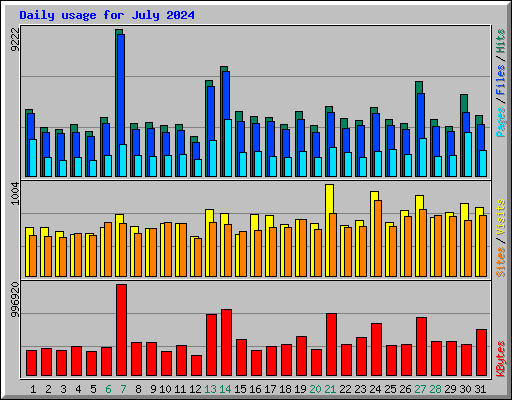 Daily usage for July 2024