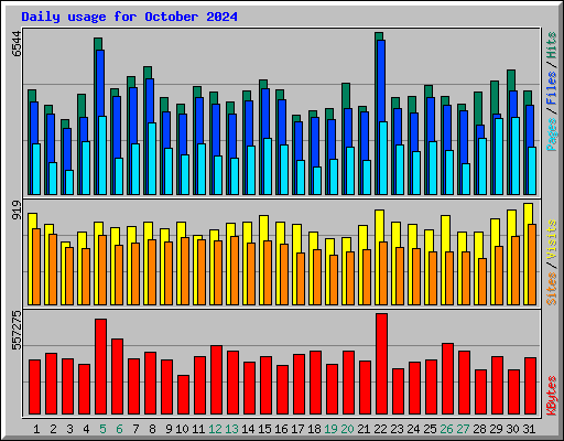 Daily usage for October 2024