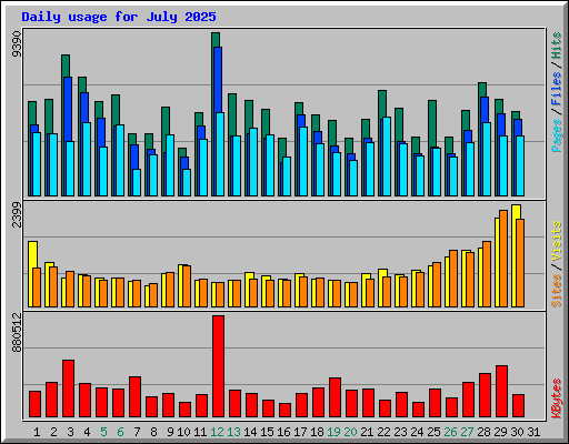 Daily usage for July 2025