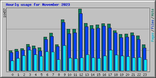 Hourly usage for November 2023