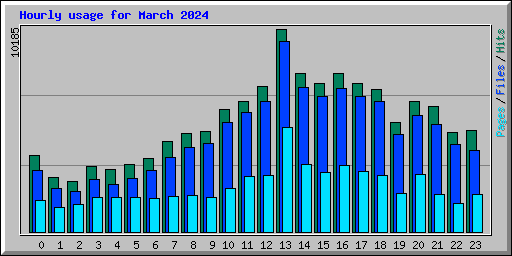 Hourly usage for March 2024