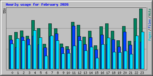 Hourly usage for February 2026